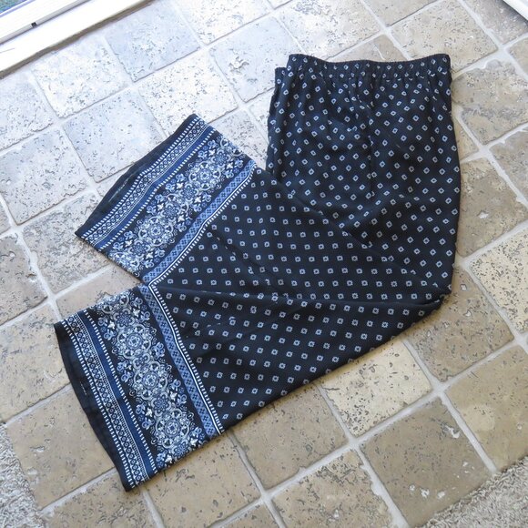Black and Blue Palazzo Style Loose Fit Cotton Pants......325 - Picture 9 of 9